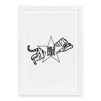 Sport Sportler Tiger Tier Fun Sprüche Geschenk - Framed poster (27 × 37 cm) - white - Front