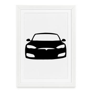 Icône du modèle S - Affiche encadrée (27 × 37 cm) - blanc - Devant