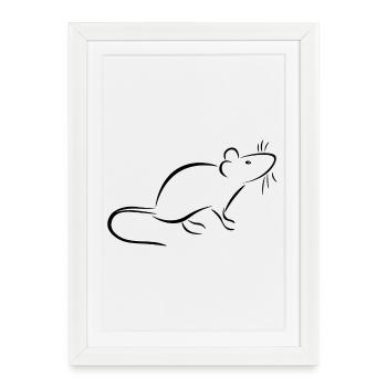 Rat and mouse - keeping tame rats or mice - Framed poster (27 × 37 cm) - white - Front