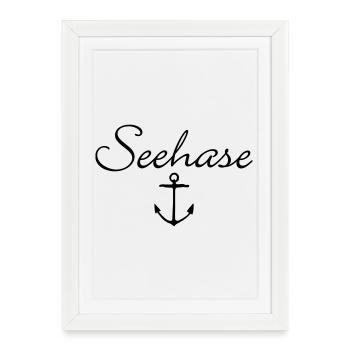 Seehase Anker Bodensee Design - Gerahmtes Poster (27 × 37 cm) - Weiß - Vorne