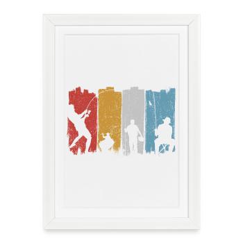 Vivid Dance Silhouettes - Framed poster (27 × 37 cm) - white - Front