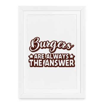 Burger Love Graphique - Affiche encadrée (27 × 37 cm) - blanc - Devant