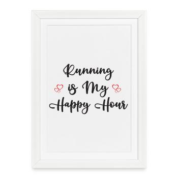 Running is My Happy Hour - Framed poster (27 × 37 cm) - white - Front
