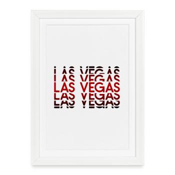 Las Vegas Neon Pattern - Framed poster (27 × 37 cm) - white - Front