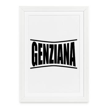 t-shirt Genziana t-shirt idée cadeau - Affiche encadrée (27 × 37 cm) - blanc - Devant