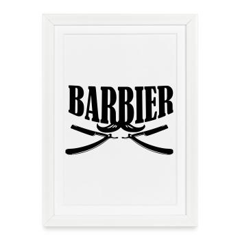 Chemise de barbier - Affiche encadrée (27 × 37 cm) - blanc - Devant