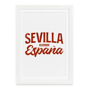 Séville Passion andalouse - Affiche encadrée (27 × 37 cm) - blanc - Devant