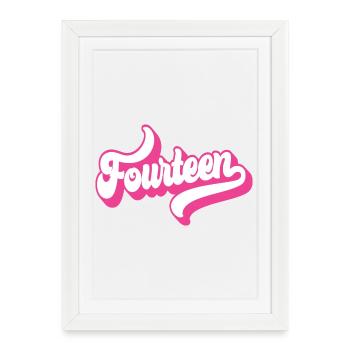 Fourteen 14th Birthday For Girls 14 Years Old - Framed poster (27 × 37 cm) - white - Front