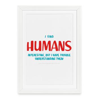 Hommes - Affiche encadrée (27 × 37 cm) - blanc - Devant