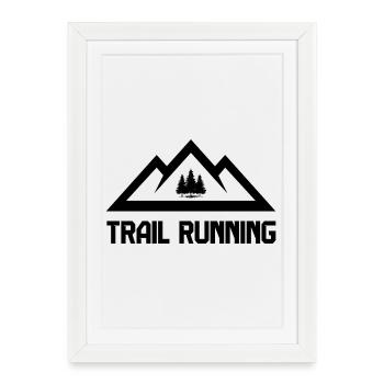 Course en sentier - Affiche encadrée (27 × 37 cm) - blanc - Devant