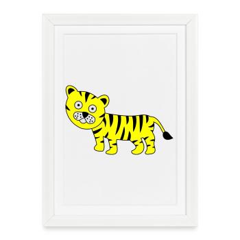 Tiger Funny - Framed poster (27 × 37 cm) - white - Front
