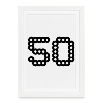 50. 50 YEARS. 50th ANNIVERSARY. 50 YEARS ANNIVERSARY. - Framed poster (27 × 37 cm) - white - Front