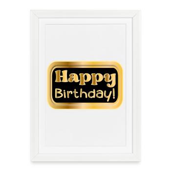 HAPPY BIRTHDAY WISHES - CONGRATULATIONS - Framed poster (27 × 37 cm) - white - Front