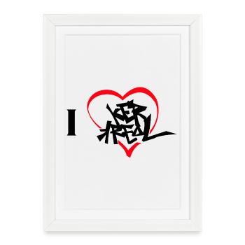 I love Ker Kreol - Affiche encadrée (27 × 37 cm) - blanc - Devant