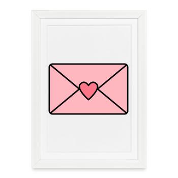 Love letter with heart - Framed poster (27 × 37 cm) - white - Front