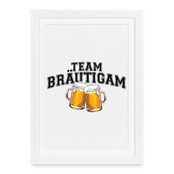 Enterrement de vie de garçon - Team Groom - Affiche encadrée (27 × 37 cm) - blanc - Devant