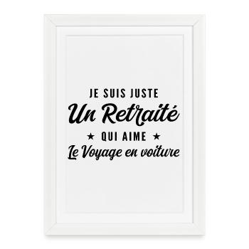 Retraité Road Trip Humour Cadeau Retraite - Affiche encadrée (27 × 37 cm) - blanc - Devant