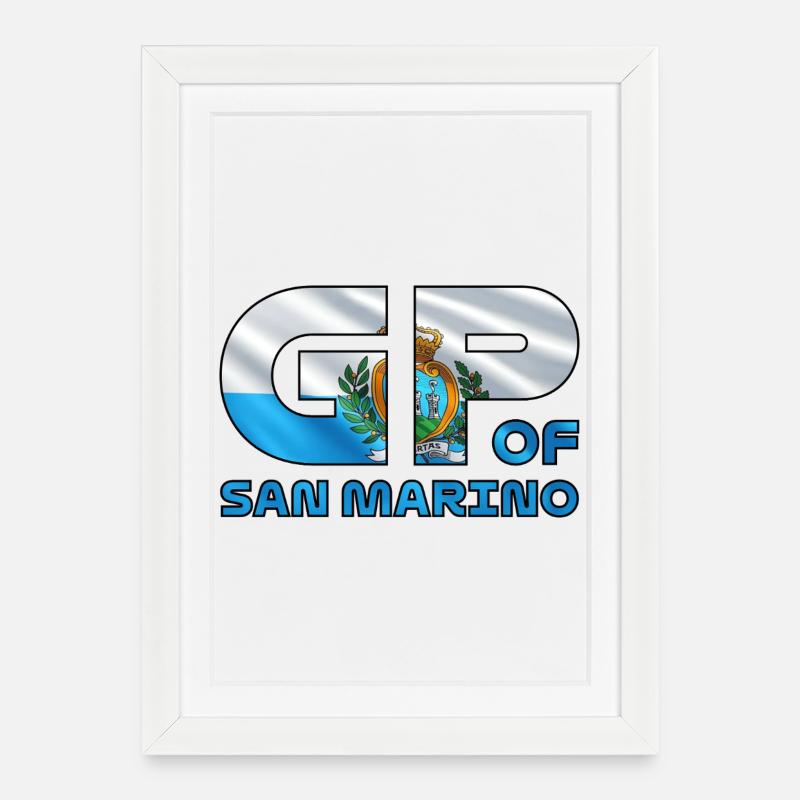 san_marino_gp - Affiche encadrée (27 × 37 cm) - blanc