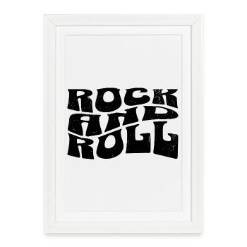 Conception du logo Rock and Roll - Affiche encadrée (27 × 37 cm) - blanc - Devant