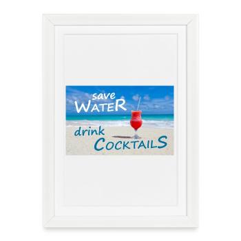 Cocktails - Affiche encadrée (27 × 37 cm) - blanc - Devant
