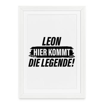 Leon, here comes the legend - Framed poster (27 × 37 cm) - white - Front