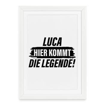Luca – Voici la Légende - Affiche encadrée (27 × 37 cm) - blanc - Devant