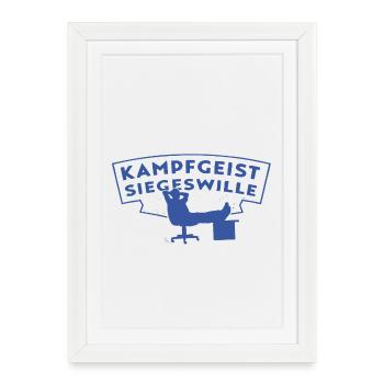 Kampfgeist Siegeswille - Chef im Hocker - Affiche encadrée (27 × 37 cm) - blanc - Devant