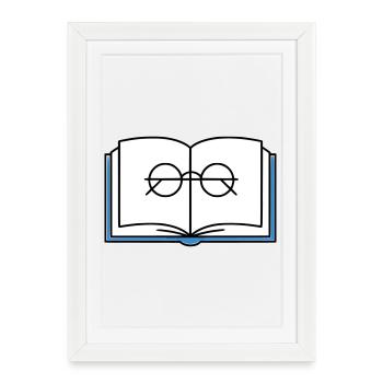 École des Lunettes à Livre Ouvert - Affiche encadrée (27 × 37 cm) - blanc - Devant