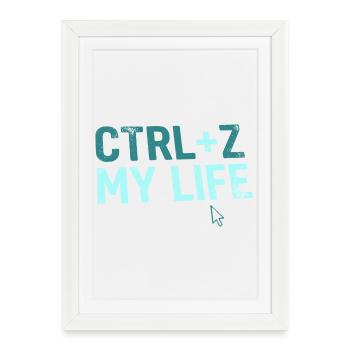 Developer Fun Hoodie, CTRL+Z My Life , Mug - Framed poster (27 × 37 cm) - white - Front