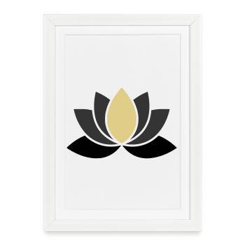 Noble Lotus Flower Spa Wellness - Affiche encadrée (27 × 37 cm) - blanc - Devant