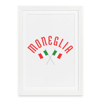 Drapeaux italiens de Moneglia Emblème croisé - Affiche encadrée (27 × 37 cm) - blanc - Devant