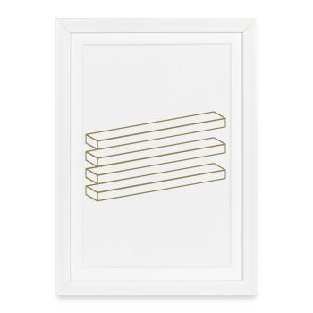 Puzzle minimaliste de géométrie d’illusion d’optique - Affiche encadrée (27 × 37 cm) - blanc - Devant
