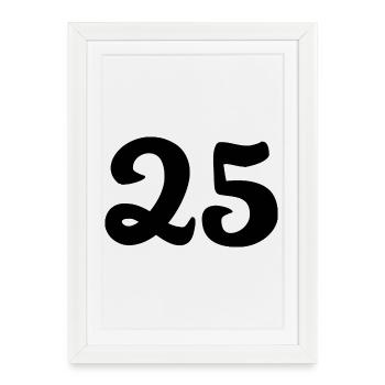 25. 25 YEARS. 25th ANNIVERSARY. 25 YEARS ANNIVERSARY. - Framed poster (27 × 37 cm) - white - Front