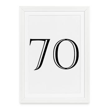 70. 70 YEARS. 70th ANNIVERSARY. 70 YEARS ANNIVERSARY. - Framed poster (27 × 37 cm) - white - Front