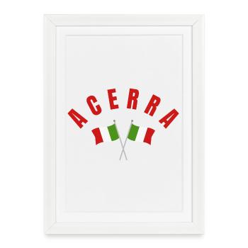 Acerra a franchi les drapeaux italiens - Affiche encadrée (27 × 37 cm) - blanc - Devant