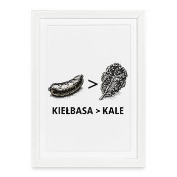 Kielbasa Greater Than Kale - Framed poster (27 × 37 cm) - white - Front