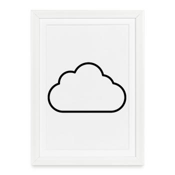 Cloud outline - Framed poster (27 × 37 cm) - white - Front