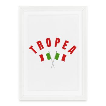 Blason du drapeau italien TROPEA - Affiche encadrée (27 × 37 cm) - blanc - Devant