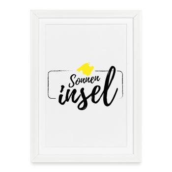 Mallorca Island Sun Island Malle Design - Framed poster (27 × 37 cm) - white - Front