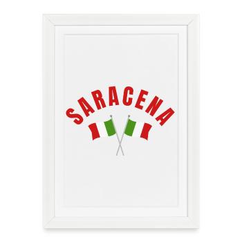 Saracena Italian Flags Crossed Arc - Framed poster (27 × 37 cm) - white - Front