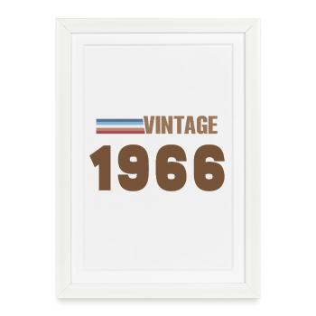 T-Shirt 60 Ans 1966 Script Manuscrit - Affiche encadrée (27 × 37 cm) - blanc - Devant