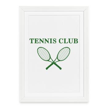 Tennis club emblem with rackets - Framed poster (27 × 37 cm) - white - Front