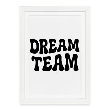 Retro Seventies Dream Team Typography - Framed poster (27 × 37 cm) - white - Front