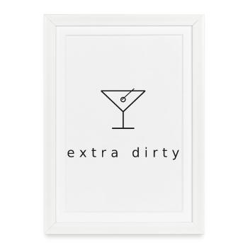 Extra dirty martini - minimalist bartender - Framed poster (27 × 37 cm) - white - Front