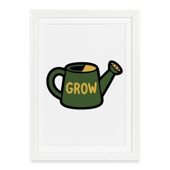 Watering Can Grow Gardening Gardener Plants - Framed poster (27 × 37 cm) - white - Front