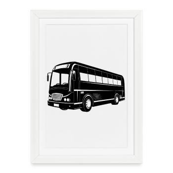 Bus touristique - Affiche encadrée (27 × 37 cm) - blanc - Devant