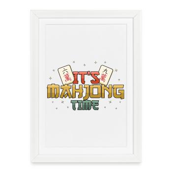 It's Mahjong Time Mahjong Game Social Club - Framed poster (27 × 37 cm) - white - Front