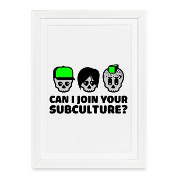 subculture - Affiche encadrée (27 × 37 cm) - blanc - Devant