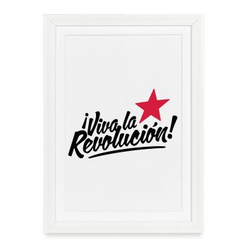 viva la revolucion - revolution! - Affiche encadrée (27 × 37 cm) - blanc - Devant