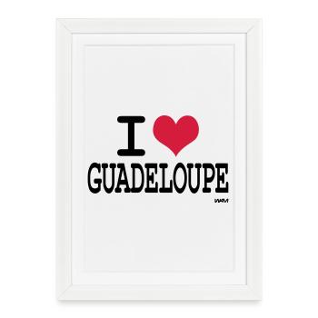 J'aime la guadeloupe - couleurs personnalisables - Affiche encadrée (27 × 37 cm) - blanc - Devant